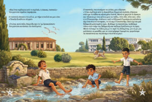 Picture Book Illustration Portfolio Oh, That Grandpa Ilias! Aigialousa playing at the river
