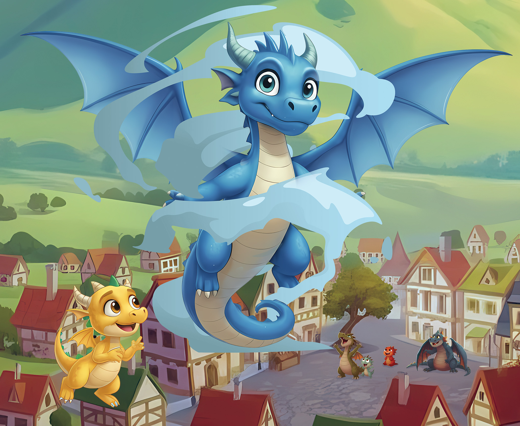 Blubix cannot breathe fire like other dragons, he breathes wind.