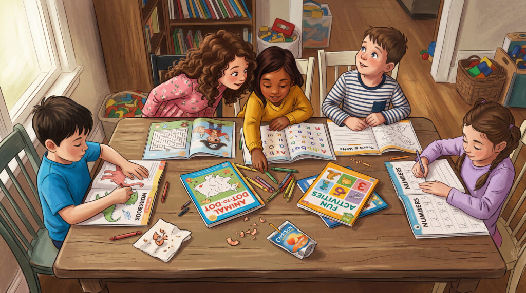 comparing activity book for kids illustration quality before investing