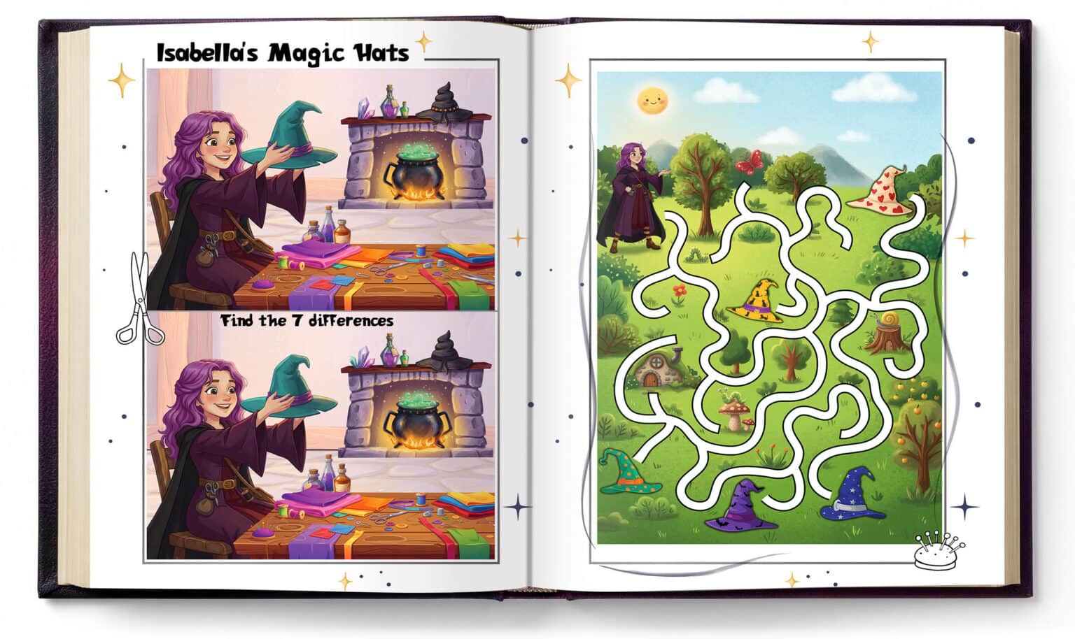 modern Disney style illustration for activity books for kids