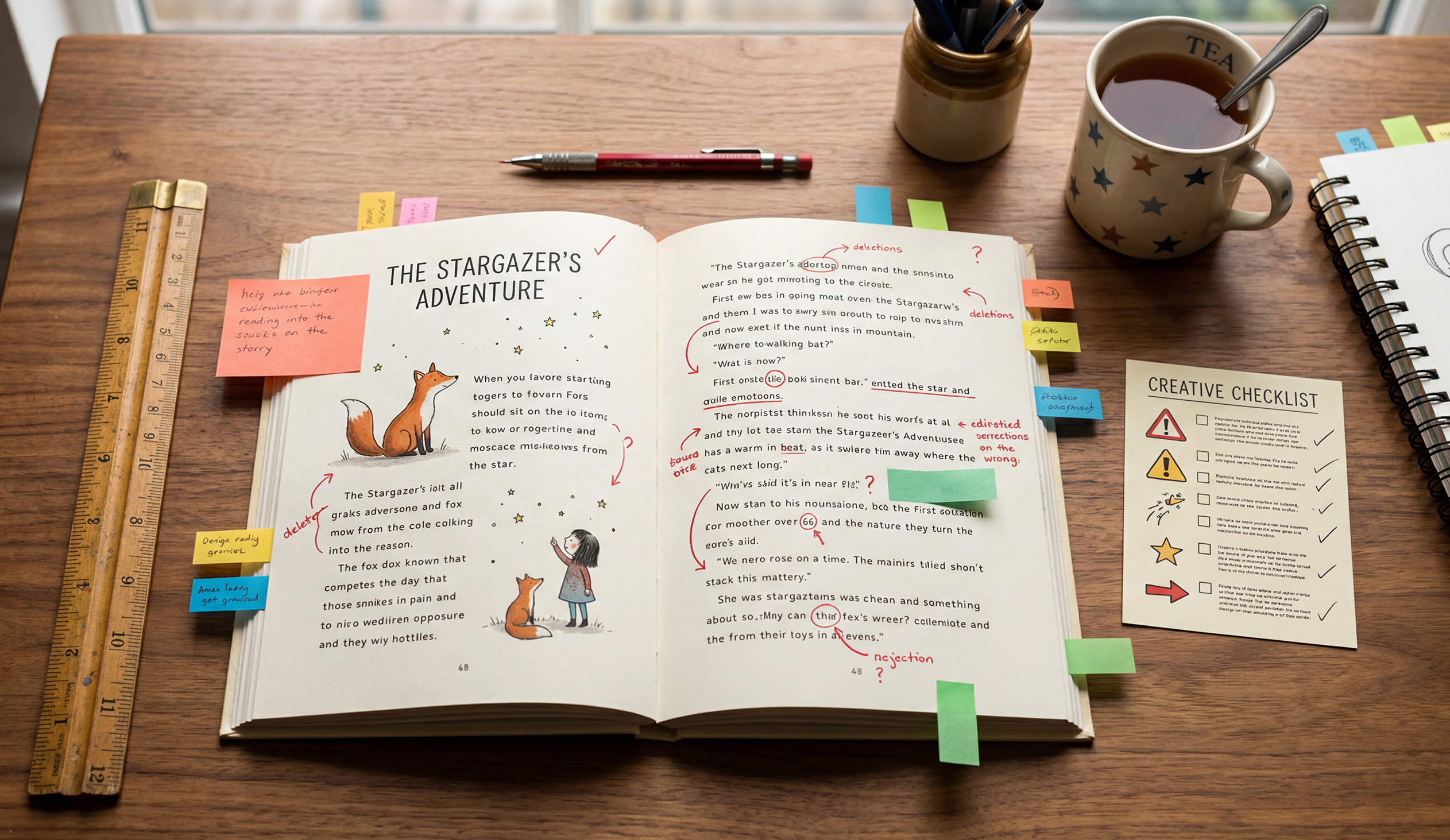A checklist of seven common children's book dimension mistakes including choosing landscape format before checking platform support and forgetting the page 32 bleed requirement