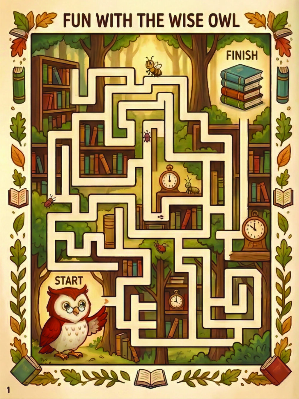 Educational children's book, story-integrated activity page example